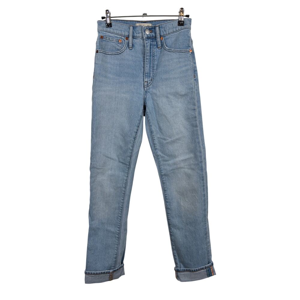 Madewell Classic Straight Jeans Womens 24 Blue Sayles High Rise Rainbow Selvedge